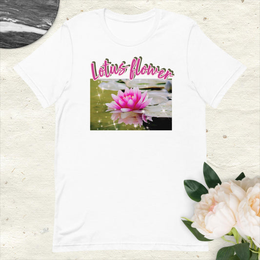 Camiseta de manga corta unisex, Flor de lotto